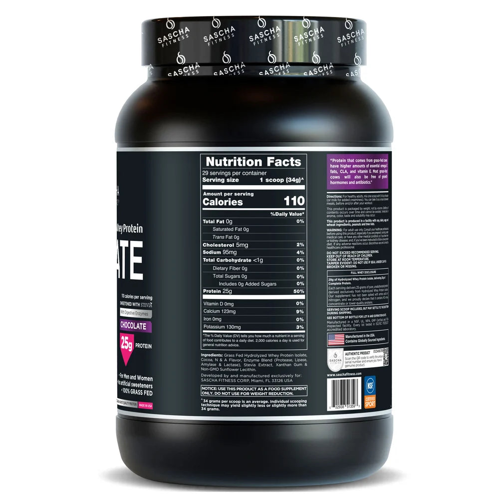SASCHA FITNESS HYDROLYZED WHEY PROTEIN ISOLATE