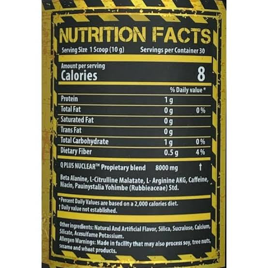 Nuclear pre workout extreme