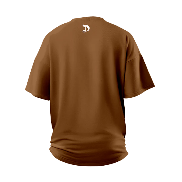 Dragon Fallout Oversized T-Shirt Tee Brown