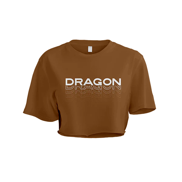 Dragon oversized crop top brown