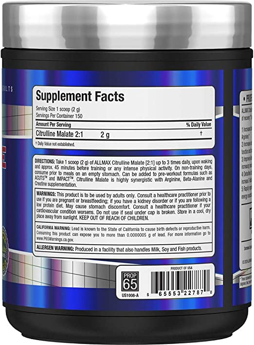 L-Citrulline Malate All Max 300 gr 150 servs