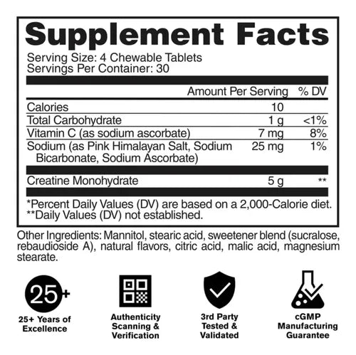 GA CREATINE CHEWS 30 SERV