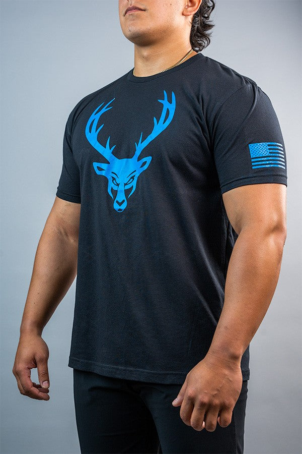 Bucked Up Flag T-Shirt Black/Blue logo – AF Supplements MX
